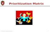 © University of Wisconsin-Madison 1 Prioritization Matrix.