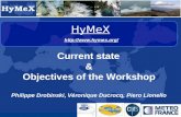 HyMeX  Current state & Objectives of the Workshop Philippe Drobinski, Véronique Ducrocq, Piero Lionello.