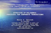 Corporate Transactions for IP Lawyers The Impact of IP on Corporate Transactions EFFECTIVE IP DILIGENCE: PROCESSES FOR CORPORATE TRANSACTIONS Maria S.