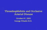 Thrombophlebitis and Occlusive Arterial Disease October 6 th, 2005 George Filiadis D.O.