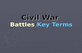 Civil War Battles/Key Terms. Fort Sumter ► Union fort in South Carolina ► Confederacy says -> surrender or face an attack!! or face an attack!! ► Lincoln’s.