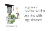 Learning with large datasets Machine Learning Large scale machine learning.
