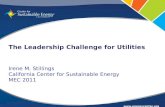 Www.  The Leadership Challenge for Utilities Irene M. Stillings California Center for Sustainable Energy MEC 2011