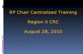 RP Chair Centralized Training Region II CRC August 28, 2010.