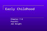 Early Childhood Chapter 7-8 Psyc311 Jen Wright. body development Eating habits 2-6 year olds eat less than infants and older children. “Just right” phenomenon.