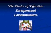 The Basics of Effective Interpersonal Communication.