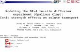 Modeling the DR-A in-situ diffusion experiment (Opalinus Clay): Ionic strength effects on solute transport Josep M. Soler (IDAEA-CSIC, Catalonia, Spain)