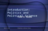 September 13, 2015Introduction to Political Science1 Introduction: Politics and Political Science Frank H. Brooks.