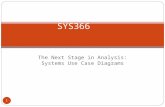 The Next Stage in Analysis: Systems Use Case Diagrams 1 SYS366.