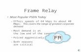 Frame Relay Most Popular PSDN Today –Offers speeds of 64 kbps to about 40 Mbps; This covers the range of greatest corporate demand –Most demand is at the.