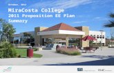 MiraCosta College 2011 Proposition EE Plan Summary October, 2012.
