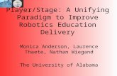 Player/Stage: A Unifying Paradigm to Improve Robotics Education Delivery Monica Anderson, Laurence Thaete, Nathan Wiegand The University of Alabama.
