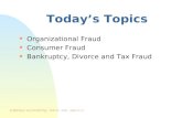 FORENSIC ACCOUNTING - BA124 - 2015 Slide 23-13 Today’s Topics n Organizational Fraud n Consumer Fraud n Bankruptcy, Divorce and Tax Fraud.