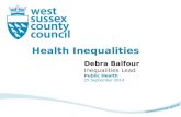 Health Inequalities Debra Balfour Inequalities Lead Public Health 25 September 2014.