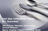 Set the CM@Risk Table for Success Pat Prince, Phoenix Union High School District Barry Chasse, Chasse Building Team.