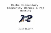 Rieke Elementary Community Dinner & PTA Meeting March 19, 2014.