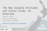 The New Zealand Attitudes and Values Study: An Overview Chris G. Sibley School of Psychology University of Auckland Acknowledgements: This research was.