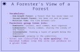 Vocabulary: –Old-Growth Forest: a forest that has never been cut –Second-Growth Forest: has been cut and re-grown –Rotation Time: the time between cuts.