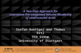 Stefan Roettger University of Stuttgart A Two-Step Approach for Interactive Pre-Integrated Volume Rendering of Unstructured Grids VolVis '02 A Two-Step.