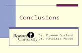 Conclusions Dr. Dianne Dorland Dr. Patricia Mosto.