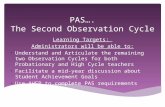 PAS…. The Second Observation Cycle Learning Targets: Administrators will be able to: Understand and Articulate the remaining two Observation Cycles for.