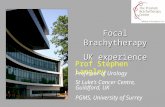 Prof Stephen Langley Professor of Urology St Luke’s Cancer Centre, Guildford, UK PGMS, University of Surrey Focal Brachytherapy UK experience.