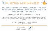 PCI2014 conference, Athens, Greece 3 rd of October 2014 The OpenScienceLink architecture for novel services exploiting open access data in the biomedical.