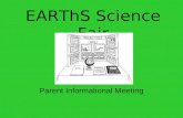 EARThS Science Fair Parent Informational Meeting.