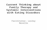Current Thinking about Family Therapy and Systemic Interventions with Eating Disorders Facilitator: Lesley Novelle.