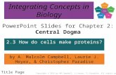 PowerPoint Slides for Chapter 2: Central Dogma by A. Malcolm Campbell, Laurie J. Heyer, & Christopher Paradise 2.3 How do cells make proteins? Integrating.