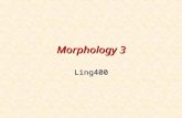 Morphology 3 Ling400. correction sing/sang: alternationsing/sang: alternation is/was: suppletionis/was: suppletion.