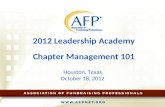 2012 Leadership Academy Chapter Management 101 Houston, Texas October 18, 2012.