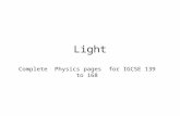 Light Complete Physics pages for IGCSE 139 to 168.
