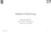 May 20121 Motion Planning Shmuel Wimer Bar Ilan Univ., Eng. Faculty Technion, EE Faculty.