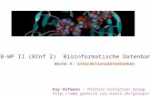 MN-B-WP II (BInf 2) Bioinformatische Datenbanken Kay Hofmann – Protein Evolution Group  Woche 4: Interaktionsdatenbanken.
