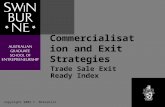 Commercialisation and Exit Strategies Trade Sale Exit Ready Index Copyright 2003 T. McKaskill.