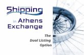 The Dual Listing Option. 2 Athens Exchange S.A Equity Finance in Shipping Industry - Scope listedThe recent experience has shown that shipping companies.