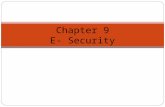 1 Chapter 9 E- Security. Main security risks 2 (a) Transaction or credit card details stolen in transit. (b) Customer’s credit card details stolen from.