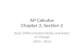 AP Calculus Chapter 2, Section 2 Basic Differentiation Rules and Rates of Change 2013 - 2014.