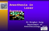 Anesthesia in Laser Surgery R1 Minghui Hung Department of Anesthesiology, NTUH.
