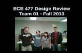 ECE 477 Design Review Team 01  Fall 2013 Paste a photo of team members here, annotated with names of team members.
