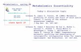 Metabolomics, spring 06 Hans Bohnert ERML 196 bohnerth@life.uiuc.edu 265-5475 333-5574  class April 27 Metabolomics Essentiality.