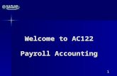 Welcome to AC122 Payroll Accounting 1. AC122 Payroll Accounting Seminar 1 Jim Eads, CPA, MST, MSF 2.
