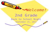 Welcome! 2nd Grade Back to School Night September 21, 2011.