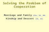 Solving the Problem of Cooperation Marriage and Family (Chs. 19, 20) Kinship and Descent (Ch. 21)