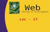 Web Design & Development 1 Lec - 17. Web Design & Development 2 More on JDBC.