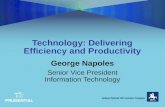 Technology: Delivering Efficiency and Productivity George Napoles Senior Vice President Information Technology.