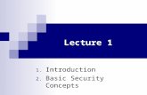 Lecture 1 1. Introduction 2. Basic Security Concepts.