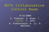NSTX Collaborative Control Room 9/15/2003 E. Feibush, S. Kaye, S. Klasky, I. Zatz A. Finklestein, K. Li, G. Wallace.