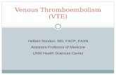Venous Thromboembolism (VTE) Helbert Rondon, MD, FACP, FASN Assistant Professor of Medicine UNM Health Sciences Center.